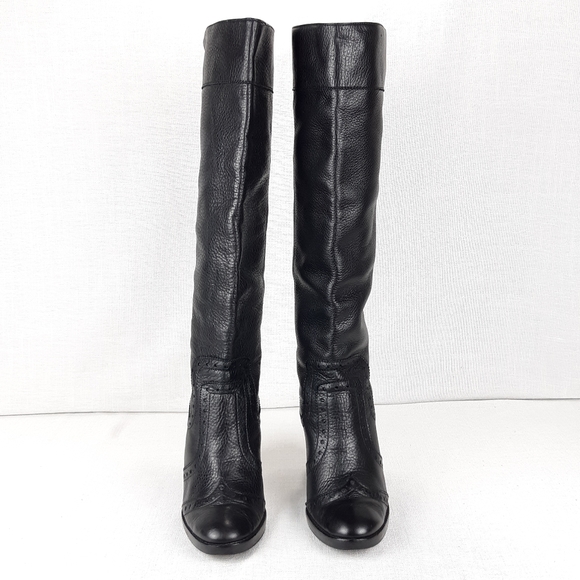 MICHAEL KORS LEATHER TALL HIGH HEELS BOOTS - Picture 5 of 16